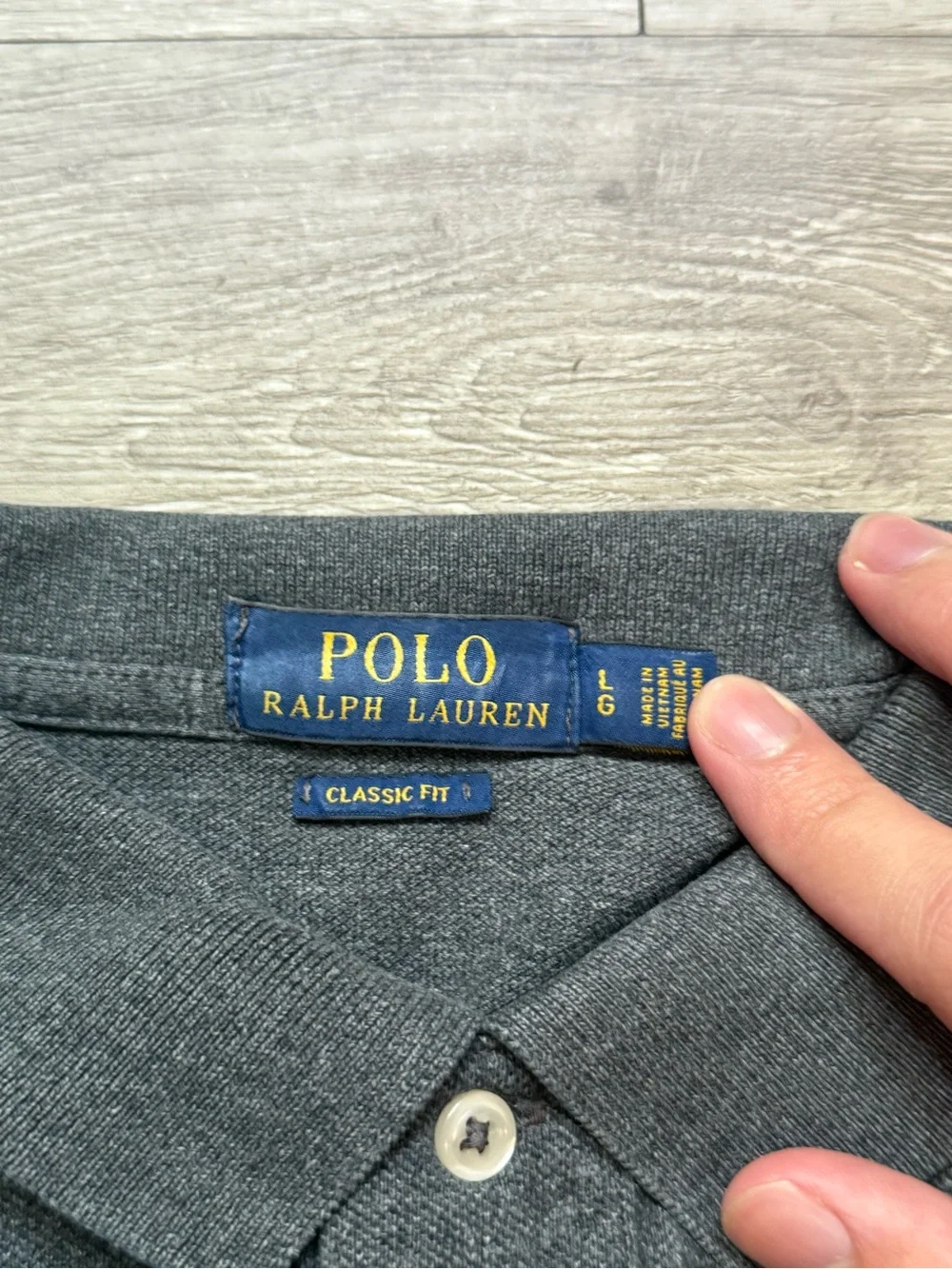 Ralph Lauren Men's Heather Charcoal Polo with Embroidered Pony